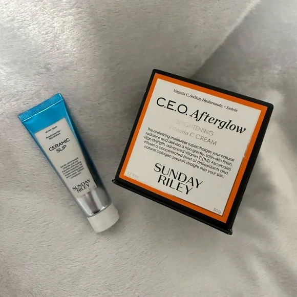 🧡🍊 NWT Sunday Riley C.E.O. Afterglow Brightening Vitamin C Gel Cream w/Bonus🍊🧡 - Picture 1 of 7